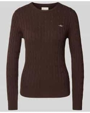 GANT Gebreide Pullover Met Kabelpatroon - Bruin