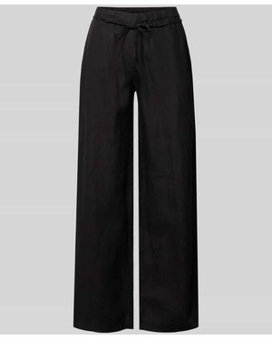 M·a·c Leinenhose mit Bindegürtel Modell 'Chiara Belt' - Schwarz