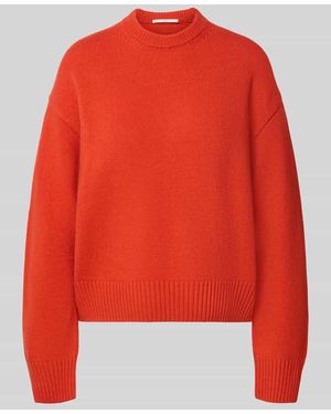 Lanius Relaxed Fit Strickpullover aus Schurwolle-Kaschmir-Mix - Rot
