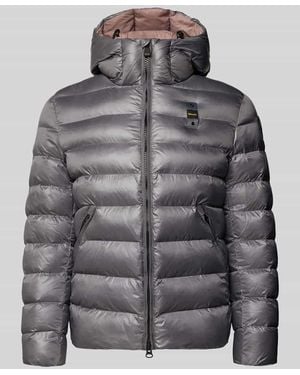Blauer Usa Steppjacke mit Zweiwege-Reißverschluss Modell 'ADAMS' - Grau