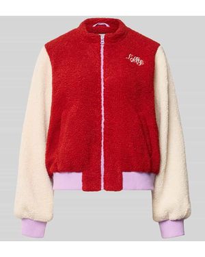 Lolly's Laundry Fleecejacke mit label-Stickerei Modell 'Lua' - Rot