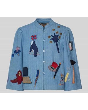 Stella Nova Jacke Mit Motiv-Stitching - Blau