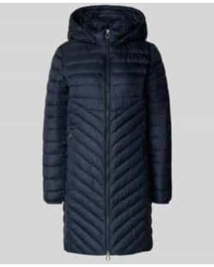 S.oliver Slim Fit Gewatteerde Lange Jas Met Afneembare Capuchon - Blauw