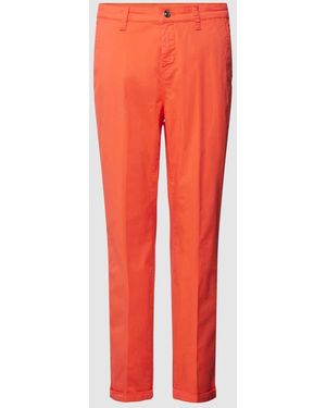 M·a·c Regular Fit Hose mit Knopf- und Reißverschluss Modell 'TURN UP' - Rot