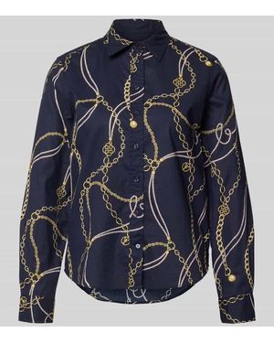 GANT Regular Fit Bluse im Allover-Look - Blau