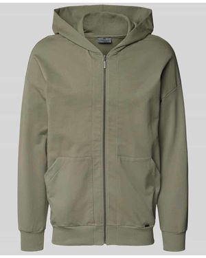 Hanro Sweatjacke Mit Label-Applikation - Grün
