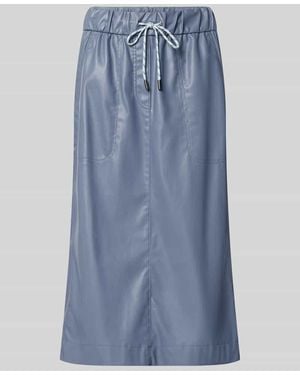 Marc Cain Midirock in Leder-Optik mit Eingrifftaschen - Blau