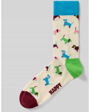 Happy Socks Socken aus Baumwoll-Mix Modell 'PUPPY LOVE' - Grün
