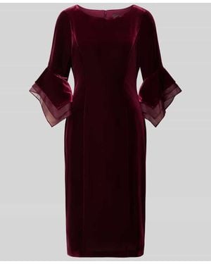 Adrianna Papell Abendkleid aus Samt mit Rundhalsausschnitt - Rot