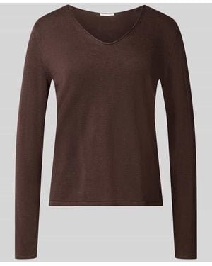 Tom Tailor Regular Fit Pullover aus Baumwoll-Mix - Braun