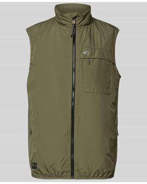 Camel Active Regular Fit Weste mit gefüttertem Stehkragen - Grün