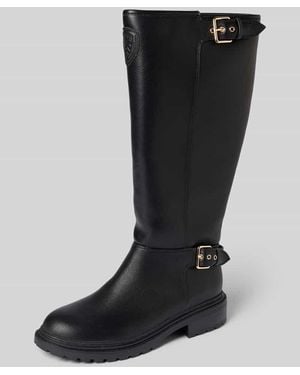 Blauer Usa Stiefel mit Dornschließen Modell 'ELLIS' - Schwarz