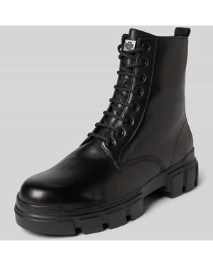 Högl Lederboots mit Label-Applikation - Schwarz