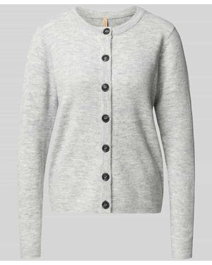 Soya Concept Strickjacke mit Rundhalsausschnitt Modell 'ORLEAN' - Grau