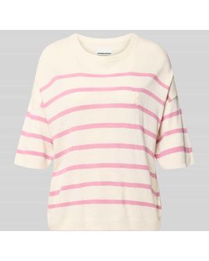 ARMEDANGELS Regular Fit Strickshirt aus Leinen-Baumwoll-Mix - Pink