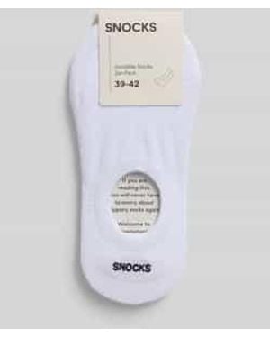 Snocks Sokken Met Gestikt Logo - Wit