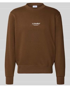 Jack & Jones Regular Fit Sweatshirt aus Baumwoll-Mix Modell 'Soho' - Braun