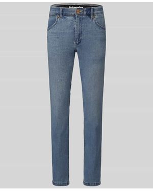 Wrangler Straight Fit Jeans aus Baumwoll-Mix Modell 'Greensboro' - Blau