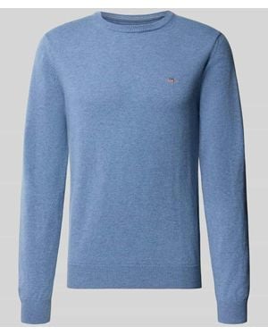 GANT Regular Fit Pullover aus reiner Wolle - Blau