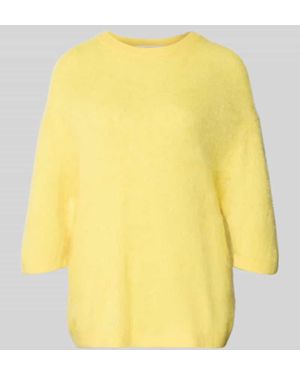 Herzen's Strickpullover aus Kaschmir-Baumwoll-Mix mit 3/4-Arm - Gelb