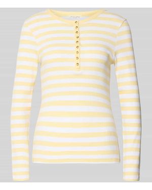 Christian Berg Women Longsleeve mit kurzer Knopfleiste - Natur