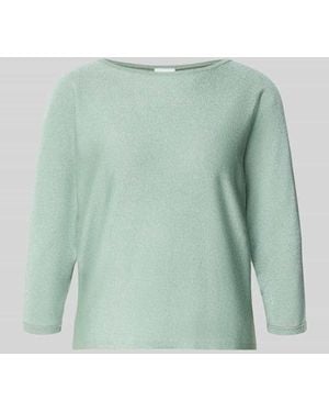 Comma, Relaxed Fit Pullover aus Viskose-Mix in Strick-Optik - Grün