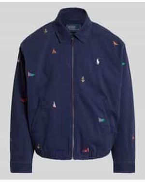 Polo Ralph Lauren Regular Fit Blouson Van Puur Katoen Met Borduursels - Blauw