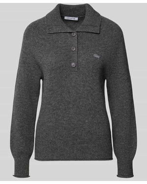 Lacoste Regular Fit Pullover aus reiner Wolle - Grau