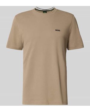 BOSS Regular Fit T-Shirt aus Baumwoll-Piqué Modell 'TS_PIQUE' - Natur