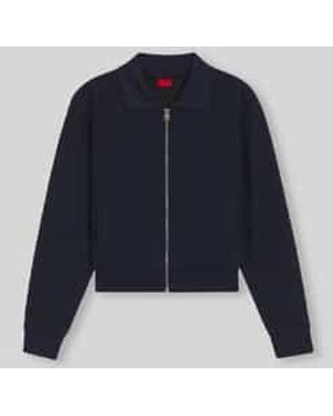 HUGO Relaxed Fit Blouson Met Logodetail Model 'Dadrid' - Blauw
