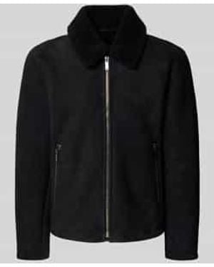 Strellson Regular Fit Leren Jack Van Echte Lamswol, Model 'Monty' - Zwart