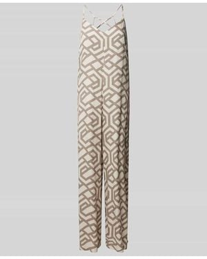 Apricot Jumpsuit Aus Viskose Mit Allover-Muster - Weiß