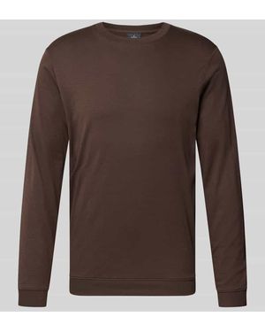 RAGMAN Regular Fit Longsleeve aus reiner Baumwolle Modell 'Pima' - Braun