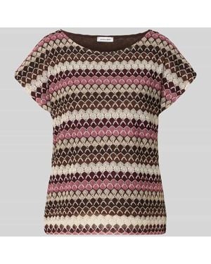 MORE&MORE T-Shirt im Allover-Look mit Rundhalsausschnitt - Rot