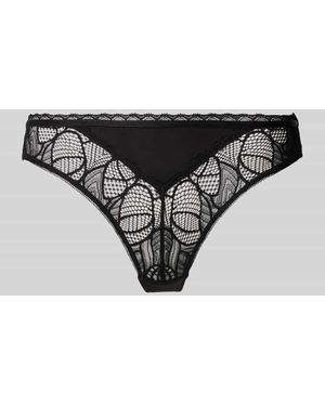 Lascana String Mit Spitzenbesatz Modell 'Alicia' - Schwarz