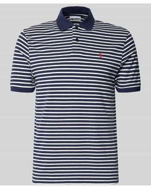 Review Slim Fit Poloshirt mit Logo-Stitching - Blau