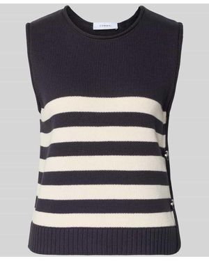 Comma, Stricktop mit Rollsaum - Blau