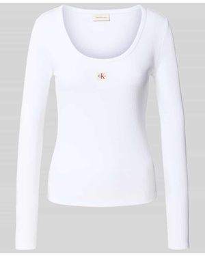 Calvin Klein Longsleeve mit Label-Detail - Weiß