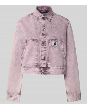Carhartt Regular Fit Jeansjacke mit Logopatch Modell 'Arca' - Pink