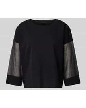 Comma, Gebreide Pullover Met 3/4-mouwen - Zwart