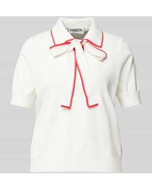 Essentiel Antwerp Strickshirt mit Schleifen-Detail Modell 'Hight' - Weiß