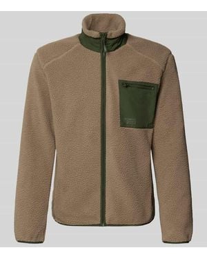 Only & Sons Regular Fit Teddyjacke mit Stehkragen Modell 'DALLAS' - Natur