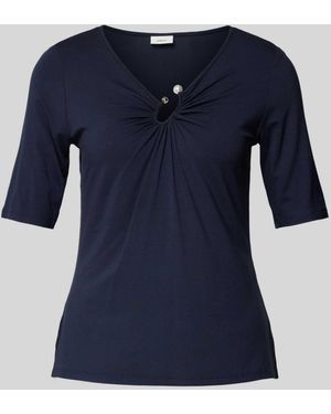 S.oliver T-shirt Met Sierdetail - Blauw