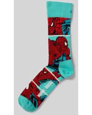 Happy Socks Regular Fit Sokken Met Logoprint, Model 'Web-Slinger' - Rood