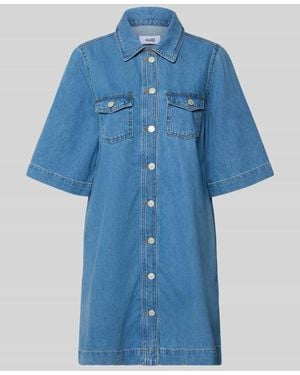 Mbym Jeanskleid mit Brusttaschen Modell 'Mira' - Blau
