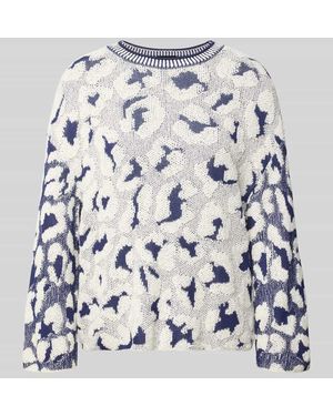Marc Cain Relaxed Fit Pullover in Strick-Optik - Grau