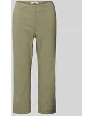 SteHmann Slim Fit Broek Met Verkort Model - Groen
