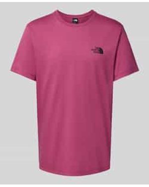 The North Face T-shirt Met Labelprint - Roze
