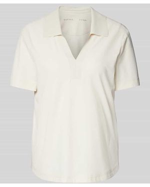 RAFFAELLO ROSSI T-Shirt Mit Umlegekragen Modell 'Phina' - Natur
