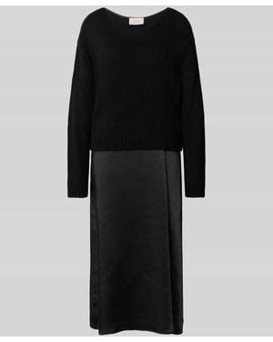 ROBE LÉGÈRE Midikleid im Double-Layer-Look - Schwarz
